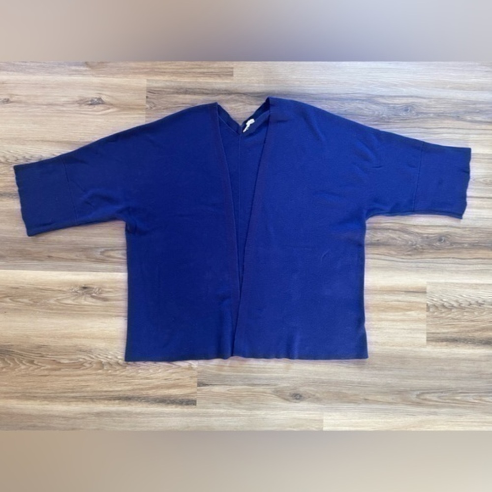 Eileen Fisher Organic Cotton Kimono Sleeve Cardigan Royal Blue